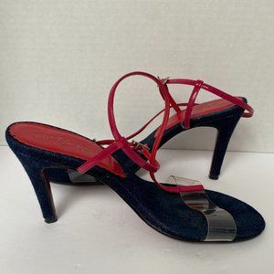 Thalia Sodi Denim Heeled Sandals In Size 8.5